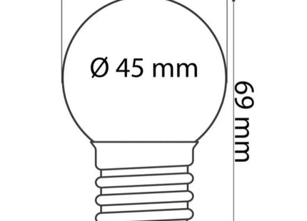 LED kogellamp Ø45 - 1W E27 warmwit (2700K) melkwitte kap