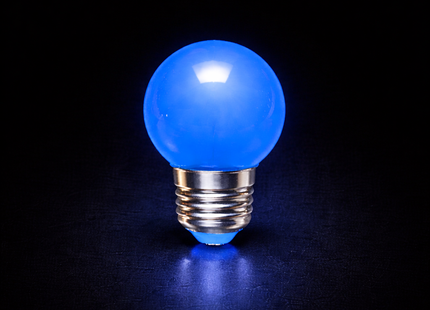 LED kogellamp Ø45 - 1W E27 Blauw - PrikkabelXL