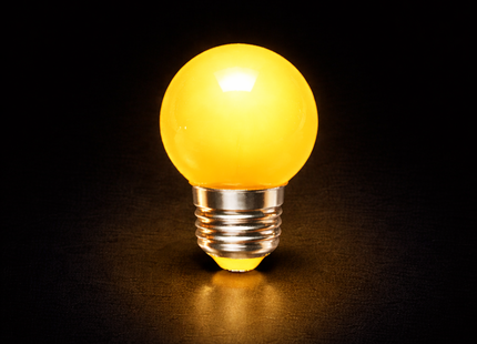 LED kogellamp Ø45 - 1W E27 Geel - PrikkabelXL