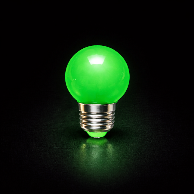 LED kogellamp Ø45 - 1W E27 Groen - PrikkabelXL