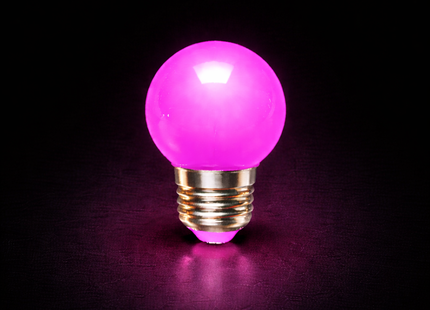 LED kogellamp Ø45 - 1W E27 Roze