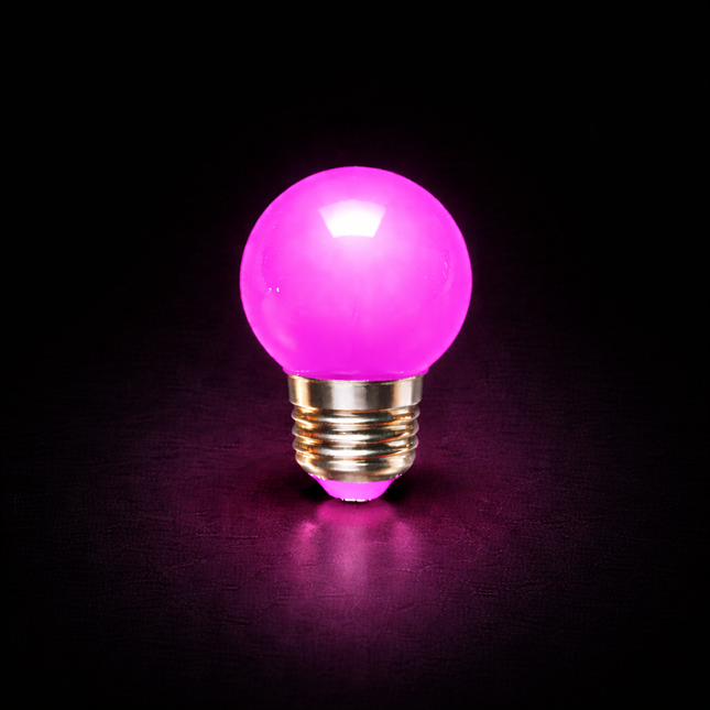 LED kogellamp Ø45 - 1W E27 Roze
