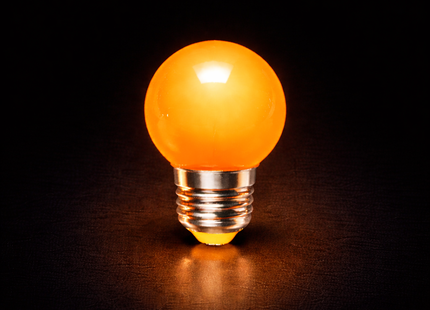LED kogellamp Ø45 - 1W E27 Oranje