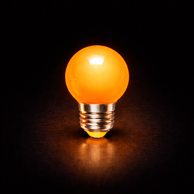 LED kogellamp Ø45 - 1W E27 Oranje