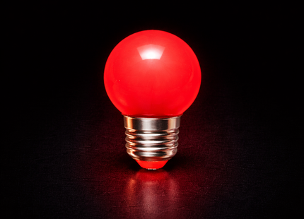 LED kogellamp Ø45 - 1W E27 Rood - PrikkabelXL