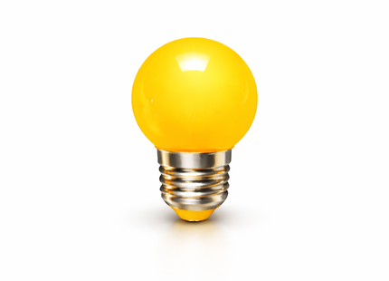LED kogellamp Ø45 - 1W E27 Geel - PrikkabelXL