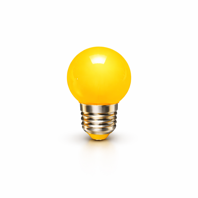 LED kogellamp Ø45 - 1W E27 Geel - PrikkabelXL