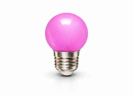 LED kogellamp Ø45 - 1W E27 Roze - PrikkabelXL