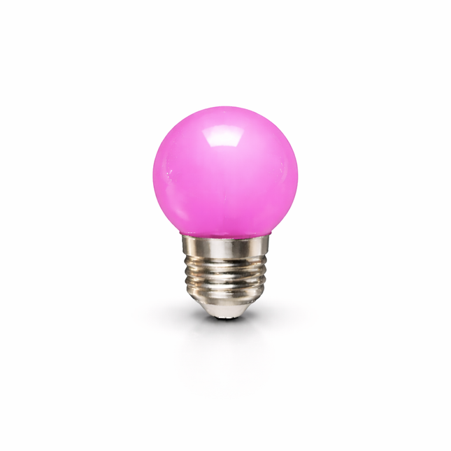 LED kogellamp Ø45 - 1W E27 Roze - PrikkabelXL